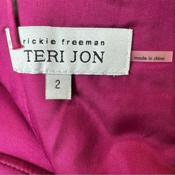 NWOT Rickie Freeman for Teri Jon Fuchsia Sleeveless Cocktail Mini Dress Size 2 - Picture 2 of 6